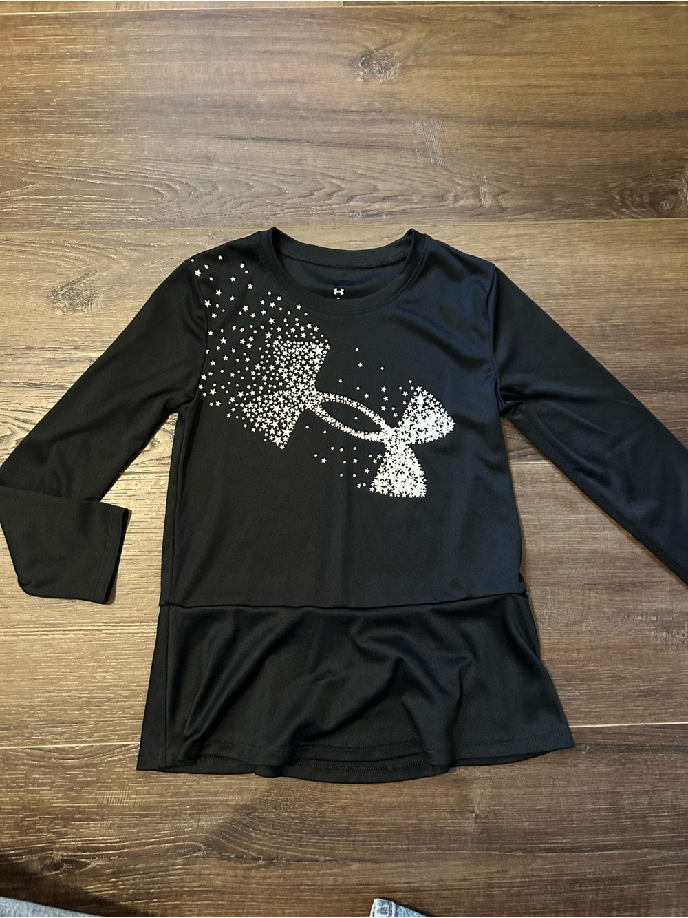 Under Armour Black Long-Sleeve Tee with Sparkling White Logo